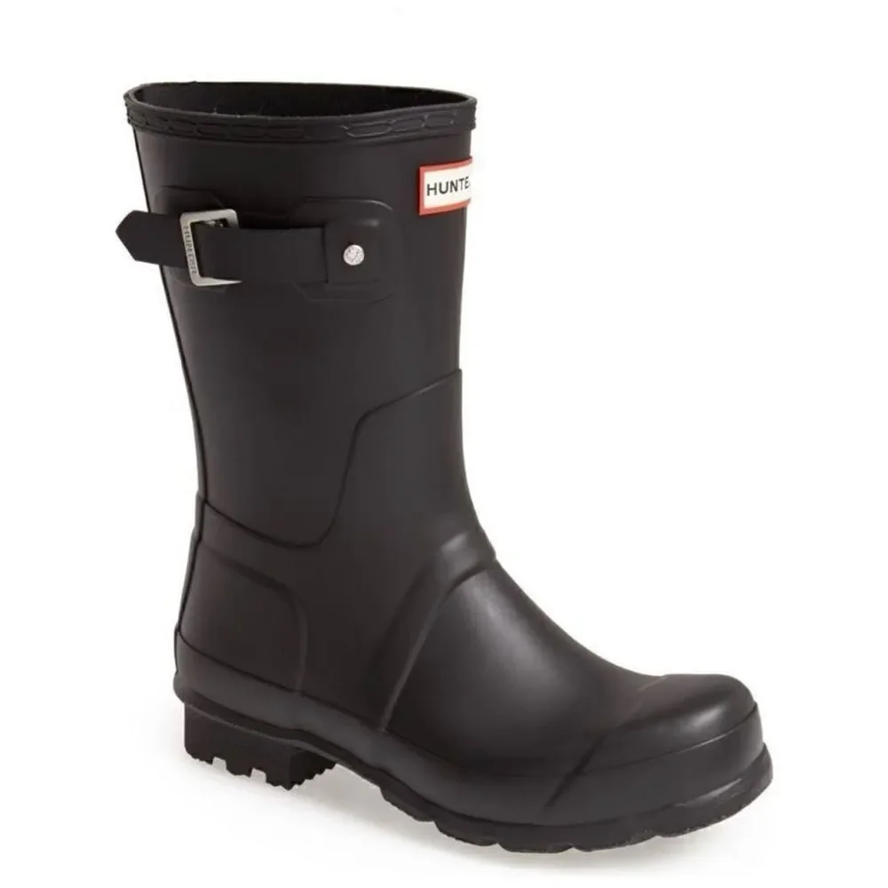 HUNTER Original‎ Short Waterproof Rain Boot, Rubber Black, Size 9, NWT